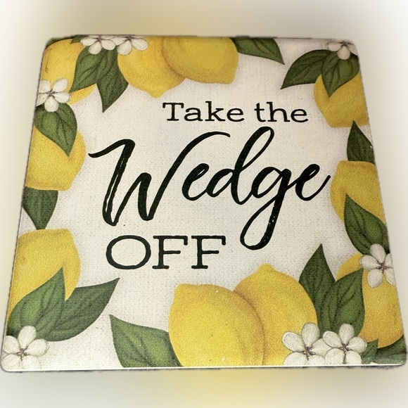 🍋FILL YOUR NEST🍋Lemon-Themed Coaster Set of 4/NWT🍋 - Picture 5 of 6